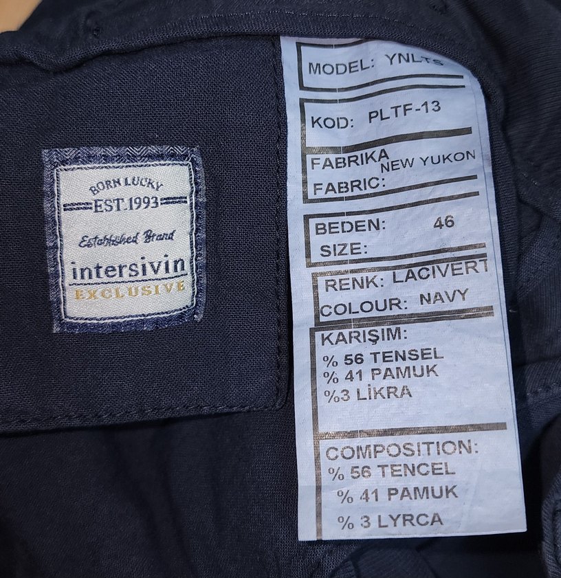 Lacivert Regular Pantolon, %56 Tensel, %41 Pamuk, %3 Likra - Görsel 5