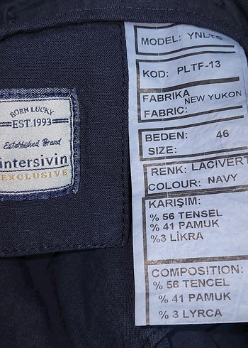 Lacivert Regular Pantolon, %56 Tensel, %41 Pamuk, %3 Likra - Görsel 4