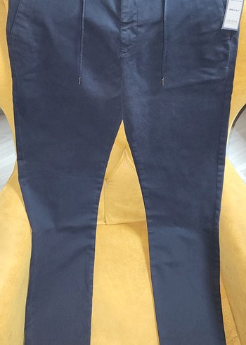 Lacivert Regular Pantolon, %56 Tensel, %41 Pamuk, %3 Likra - Görsel 2