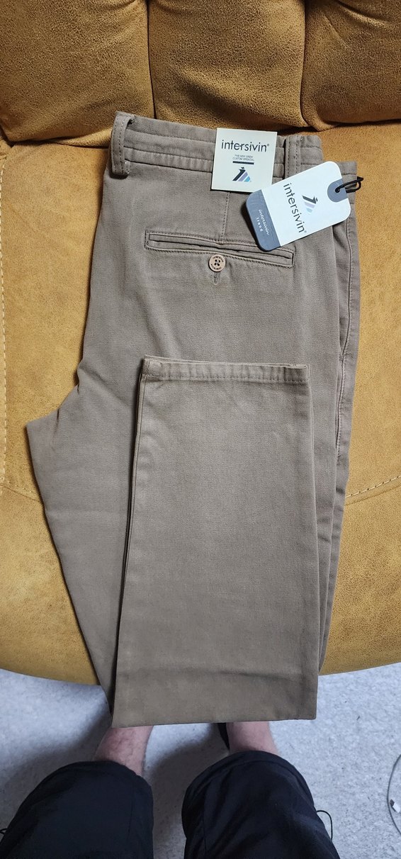 Bej Erkek Süet Pantolon İntersivin,%75 Pamuk,%22 Tensel,%3 Likra - Görsel 2