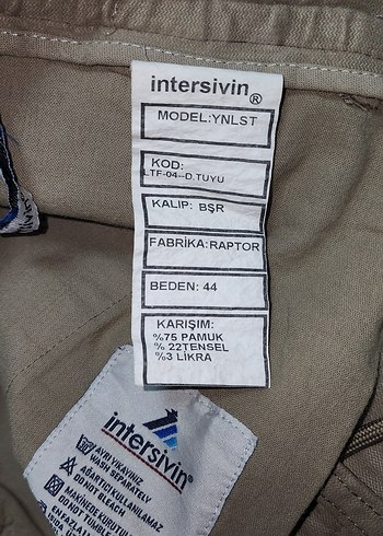 Bej Erkek Süet Pantolon İntersivin,%75 Pamuk,%22 Tensel,%3 Likra - Görsel 5