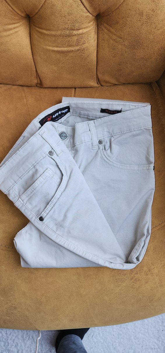 Bej Regular Fit Erkek Kot Pantolon - Görsel 2