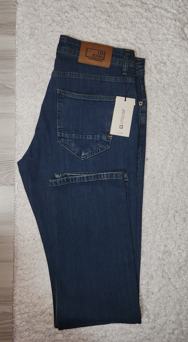 Mavi Kemerli Erkek Kot Pantolon 33 Beden - Görsel 3