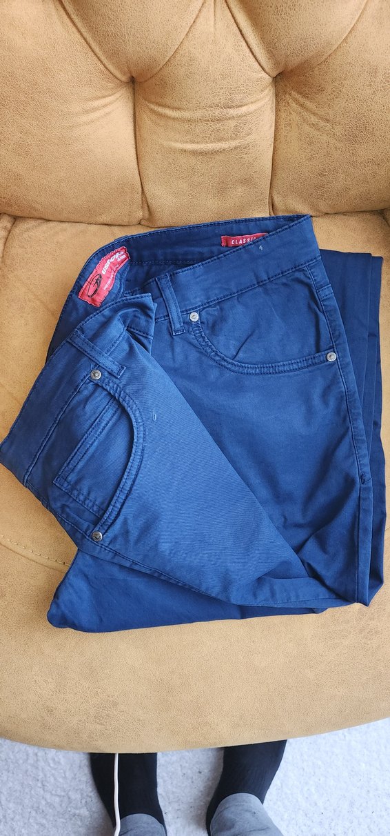 USTOP Erkek Lacivert Denim Regular Fit Pantolon - Görsel 2