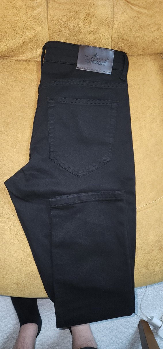 Siyah Süet Kumaşlı Erkek Kemerli Regular Fit Pantolon - Görsel 3