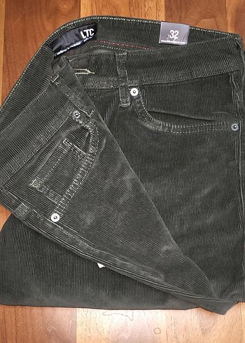 Erkek Haki yeşili Regular Fit Kadife Pantolon - Görsel 3