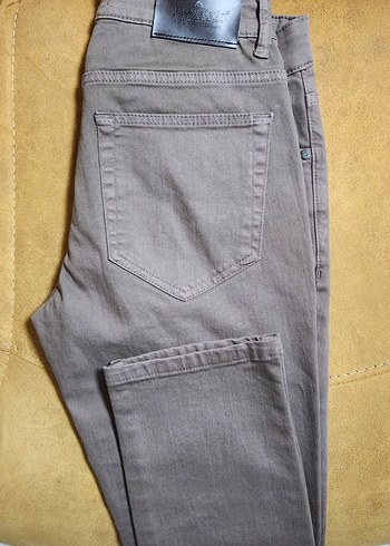 Bej Erkek Denim Pantolon, Midi Boy, Rahat Kesim - Görsel 3