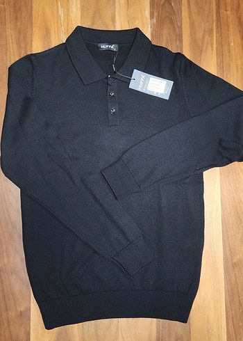 Erkek Siyah Düğmeli Polo Tişört - Görsel 2