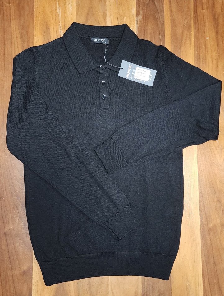 Erkek Siyah Düğmeli Polo Tişört - Görsel 2