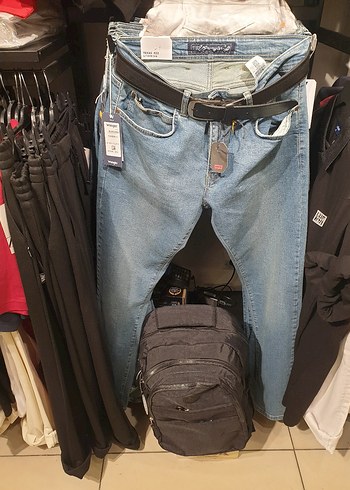 34 Beden kahverengi Renk Kemerli Bol Kesim Kadın Midi Kot Pantolon