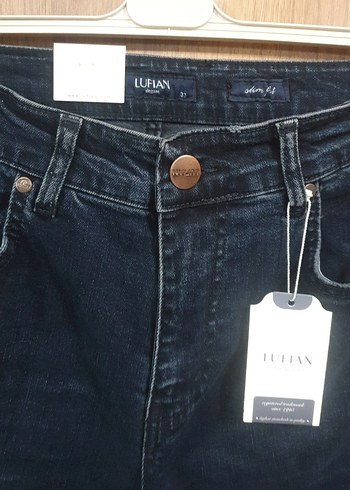 Lufian Lufian Lacivert Baskılı Düğmeli Kadın Jean