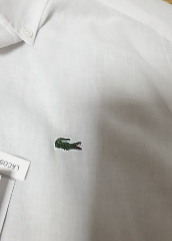 Lacoste Lacoste Beyaz Keten uzun kollu gömlek.