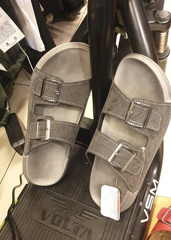 Gri Erkek Tokalı Sandalet GEZER SANDALET. - Görsel 4