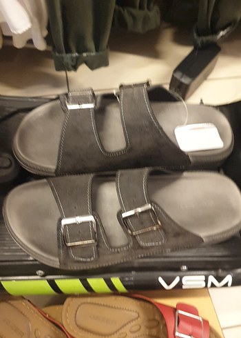 Gri Erkek Tokalı Sandalet GEZER SANDALET. - Görsel 7