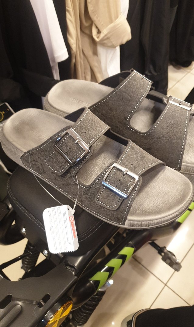 Gri Süet Erkek Sandalet Çift Tokalı GEZER MARKA. - Görsel 4