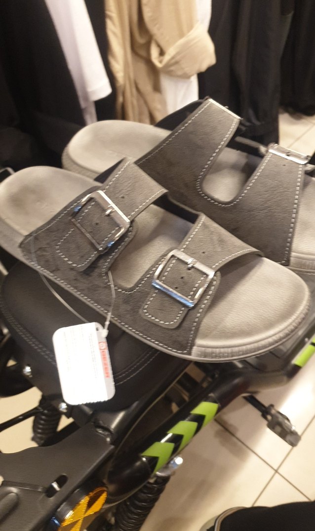 Gri Süet Erkek Sandalet Çift Tokalı GEZER MARKA. - Görsel 3