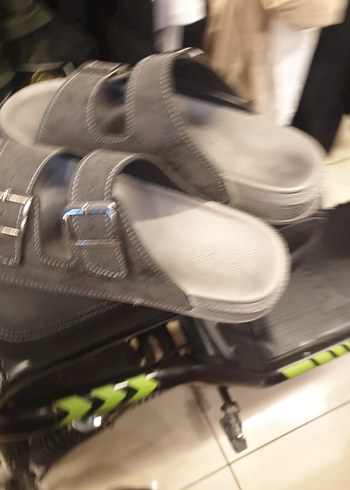 Gri Erkek Biker Sandalet Çift Tokalı GEZER TERLİK. - Görsel 5