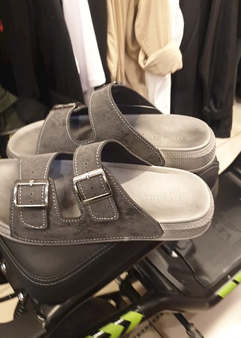 Gri Erkek Biker Sandalet Çift Tokalı GEZER TERLİK. - Görsel 6