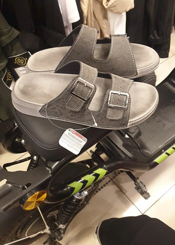 Gri Erkek Biker Sandalet Çift Tokalı GEZER TERLİK. - Görsel 9