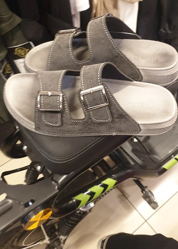 Gri Erkek Biker Sandalet Çift Tokalı GEZER TERLİK. - Görsel 3