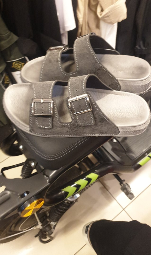 Gri Erkek Biker Sandalet Çift Tokalı GEZER TERLİK. - Görsel 3