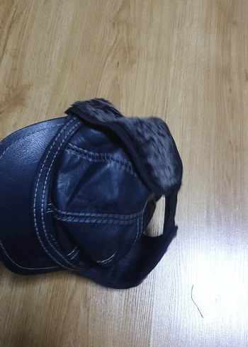 Beden Kadın Siyah Deri Biker Şapka