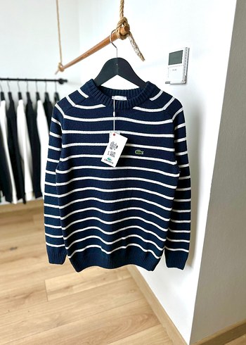 Erkek Lacivert Çizgili Triko Kazak - Görsel 5