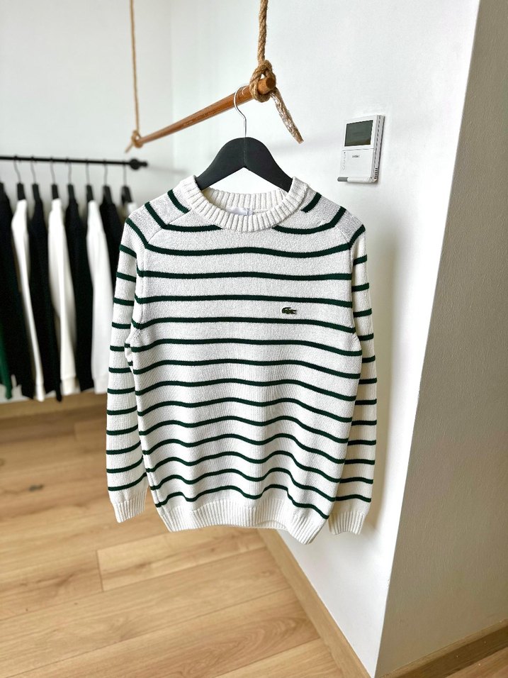 Erkek Lacivert Çizgili Triko Kazak - Görsel 3