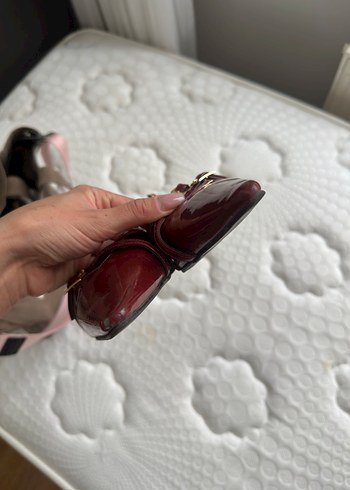 Diğer Burgundy Deri Parlak Stiletto Topuklu Kadın Ayakkabı