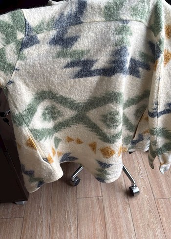 Çok Renkli Bağlama Desenli Erkek Polar Ceket - Görsel 3