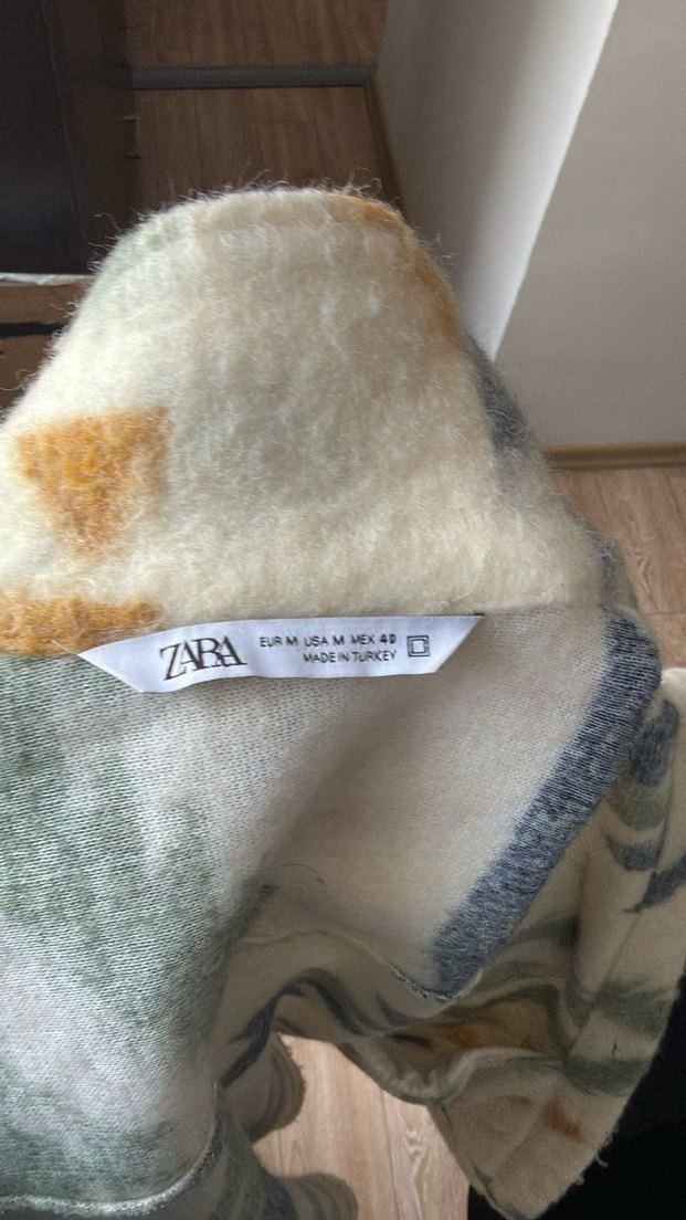 Çok Renkli Bağlama Desenli Erkek Polar Ceket - Görsel 4