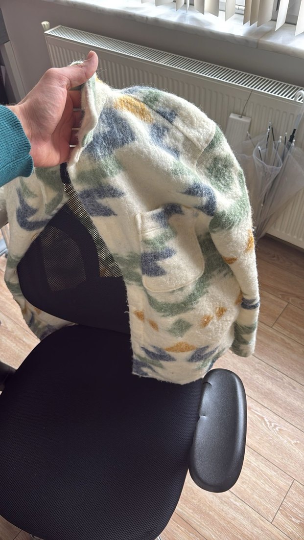 Çok Renkli Bağlama Desenli Erkek Polar Ceket - Görsel 2