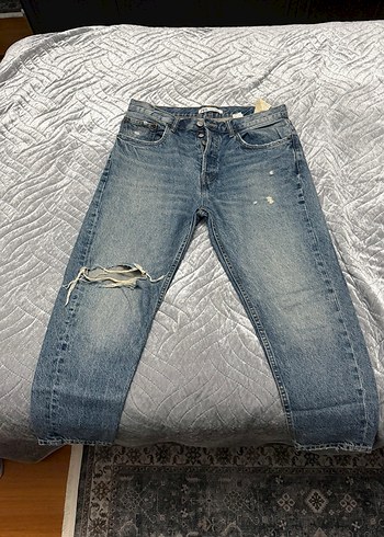 Kabartmalı Salaş Midi Boy erkek Kot Pantolon - Görsel 3