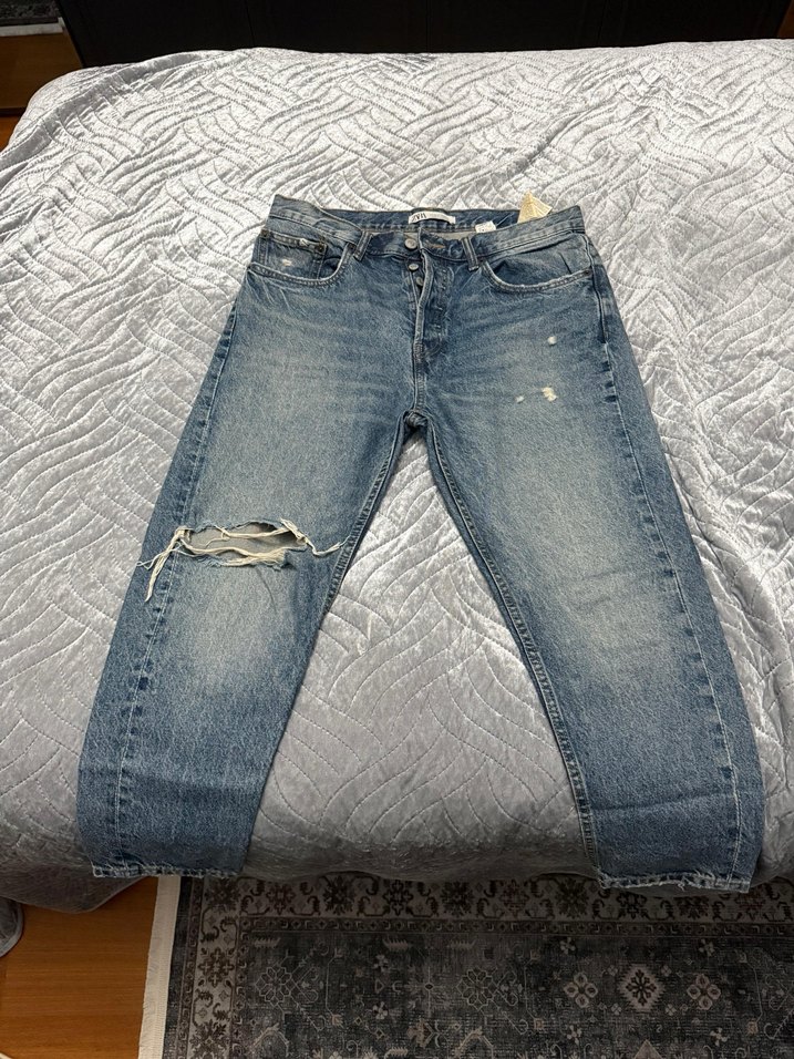 Kabartmalı Salaş Midi Boy erkek Kot Pantolon - Görsel 3