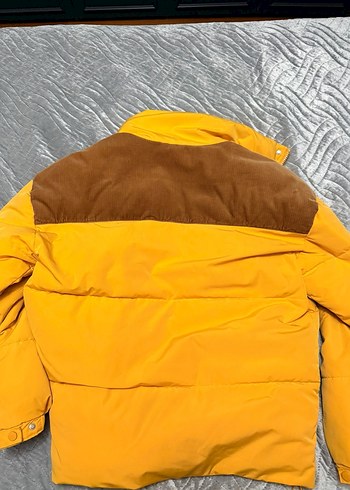 Sarı erkek  Şişme Ceket Yüksek Yakalı - Görsel 4