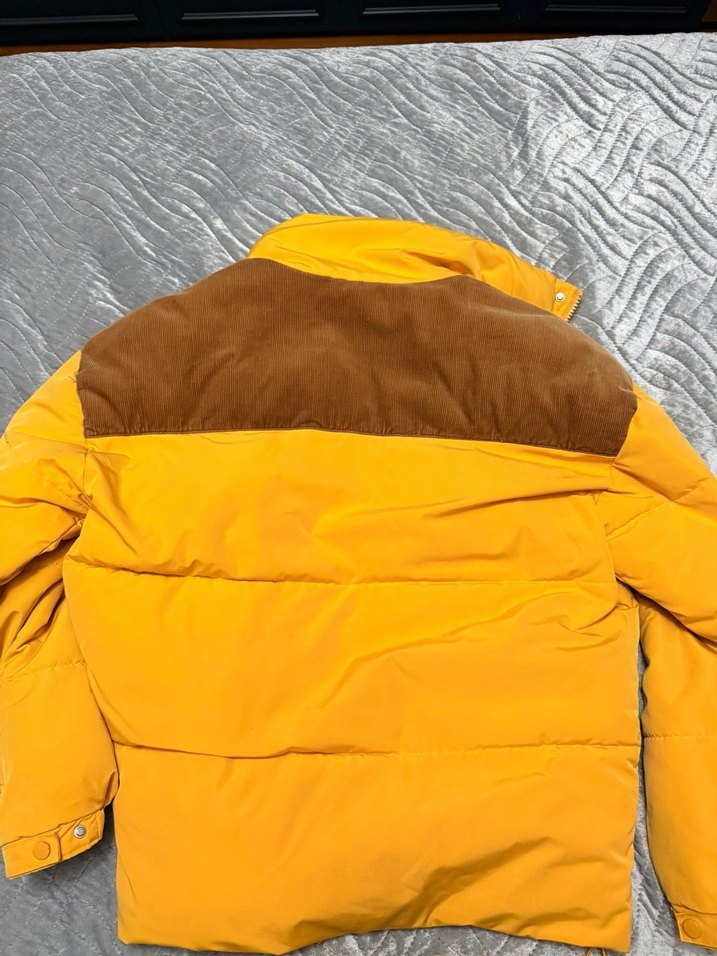 Sarı erkek  Şişme Ceket Yüksek Yakalı - Görsel 4