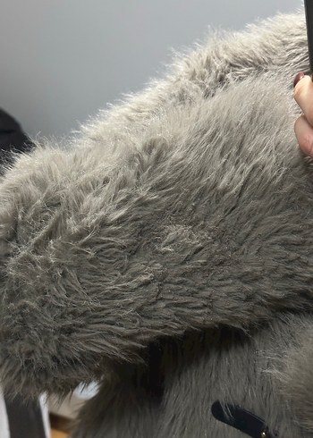 Kahve  Kadın Midi Boy Kürk Detaylı Kaban - Görsel 2