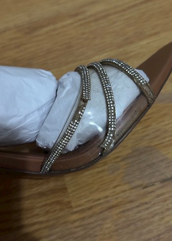 Bej Işıltılı Stiletto Kadın Abiye Ayakkabı - Görsel 3