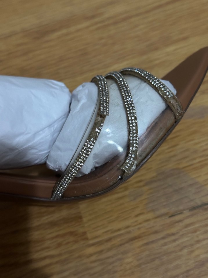 Bej Işıltılı Stiletto Kadın Abiye Ayakkabı - Görsel 3