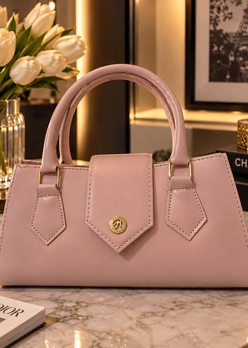 Stradivarius Pastel Pembe Siklik Mini Top Handle Canta
