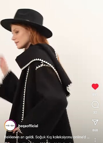m Beden siyah Renk Heqa marka nakışlı kaban