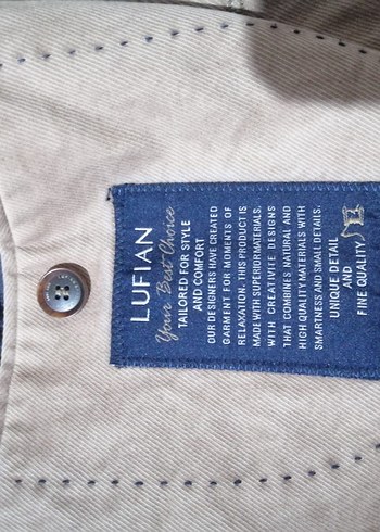 Bej Erkek Keten Ceket, Düğmeli, Regular Fit - Görsel 4