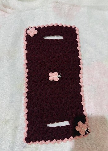 Kırmızı Beyaz Örgü Çiçekli Lif - Görsel 5