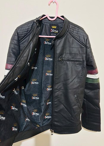 Erkek Siyah Deri Biker Ceket - Görsel 3