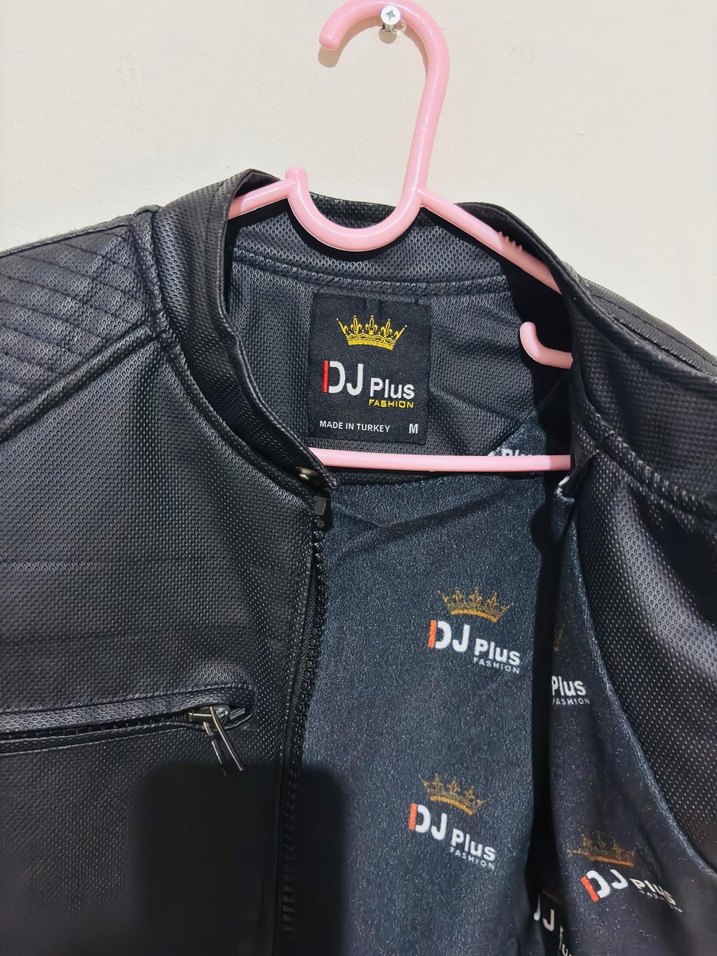 Erkek Siyah Deri Biker Ceket - Görsel 4