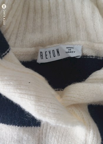 Düğmeli Çizgili Kadın Triko Kazak Standart - Görsel 6