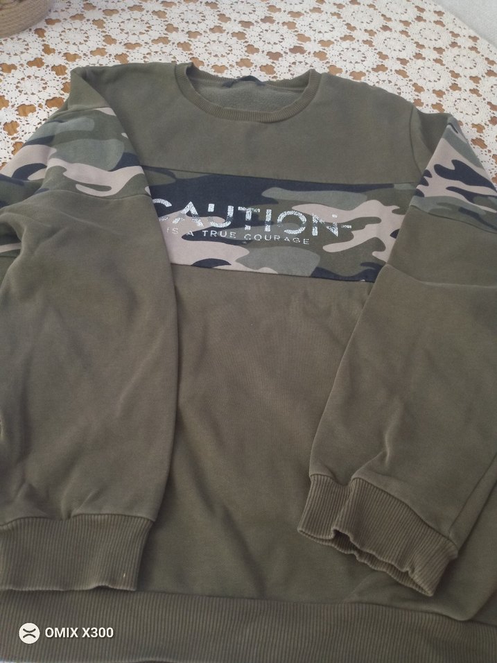 ErkekHaki Kamuflaj Sweatshirt - Görsel 2