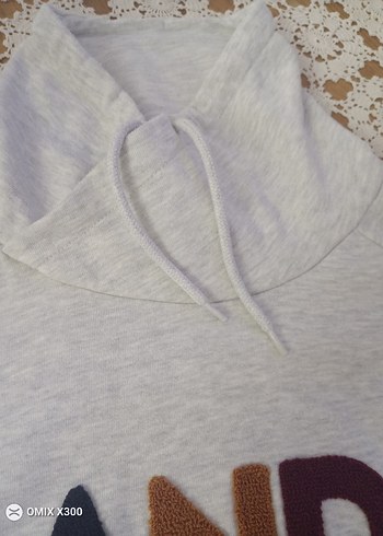 Gri Kapüşonlu Nakışlı Erkek Sweatshirt - Görsel 3