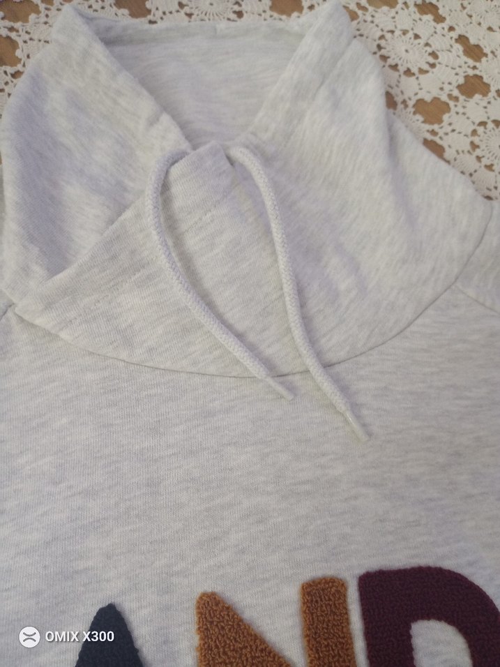 Gri Kapüşonlu Nakışlı Erkek Sweatshirt - Görsel 3