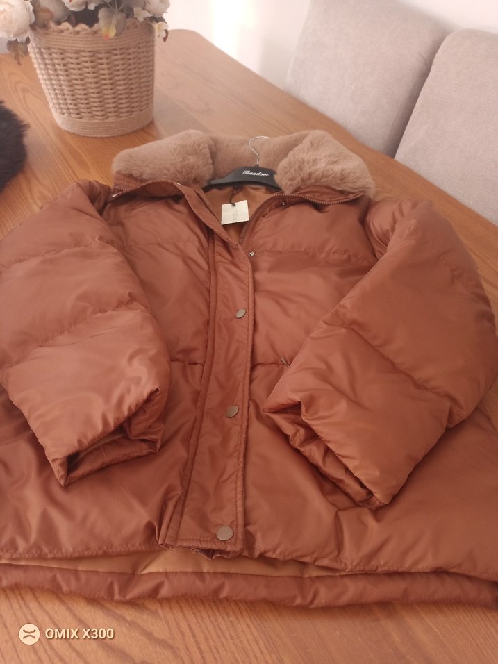 Kahverengi Kadın Kürklü Kış Montu - Görsel 2